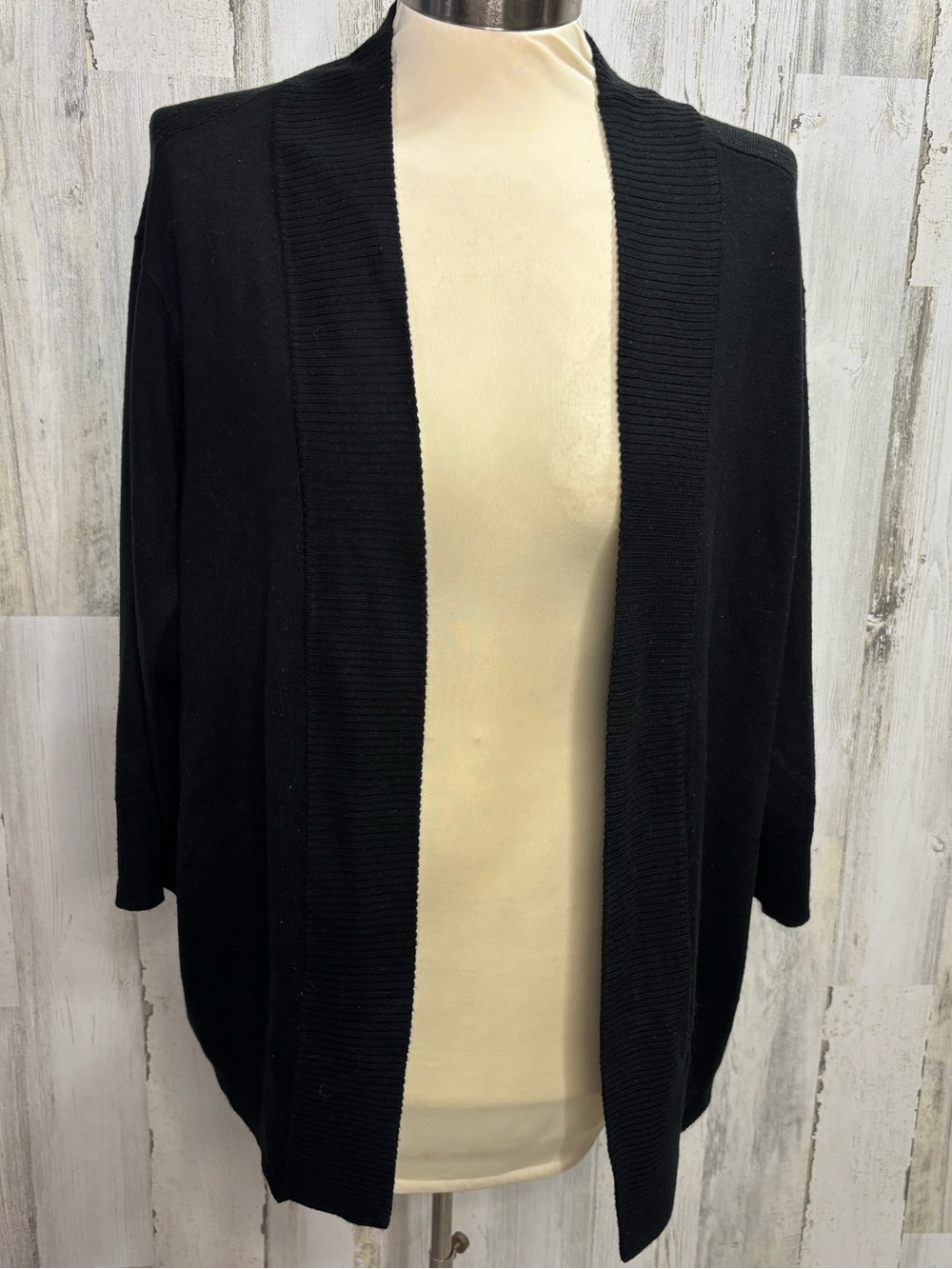 Faded Glory Open-Front Black Cardigan Sweater